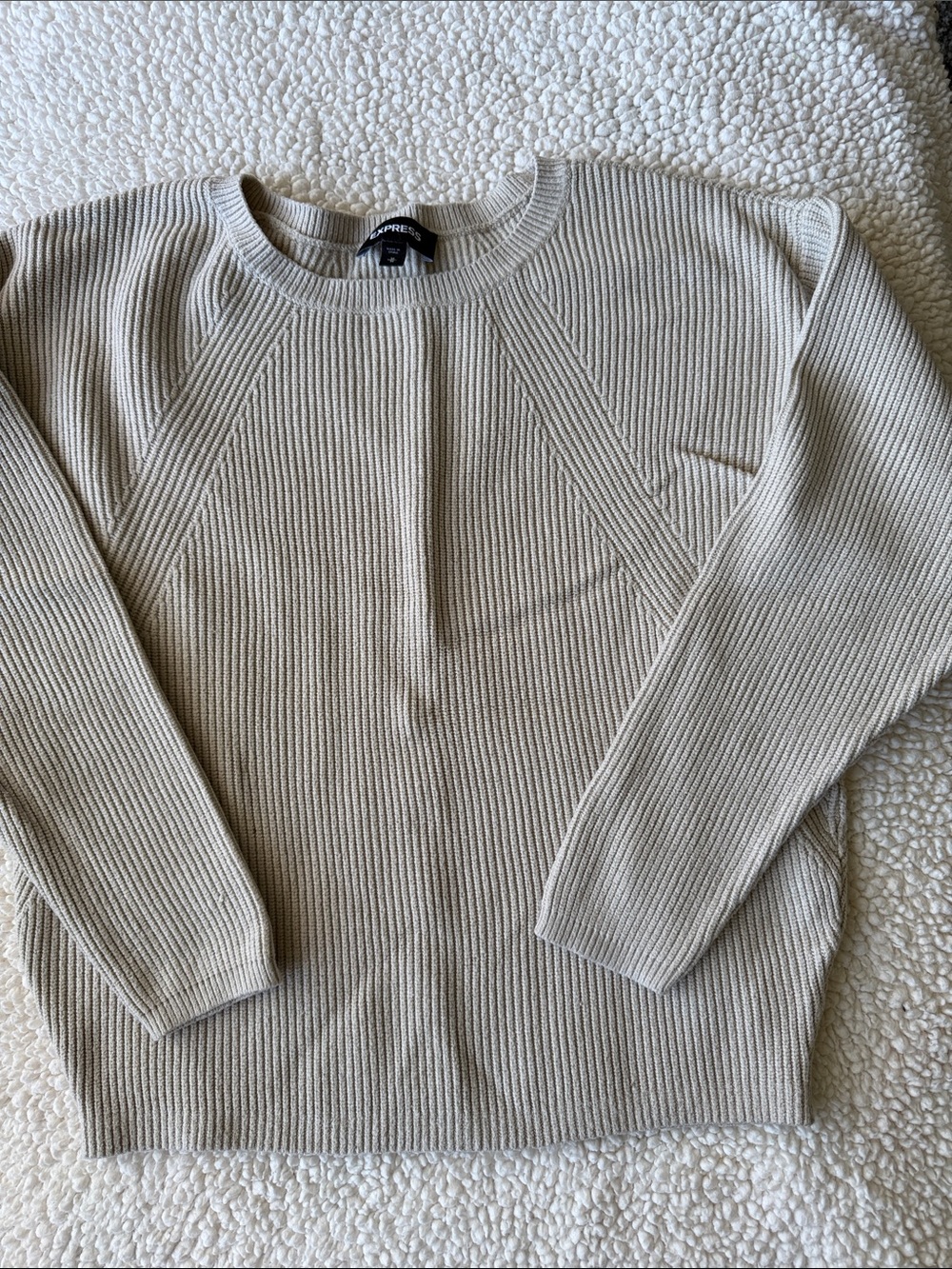 Express Doleman Sleeve Sweater Size M Light Tan